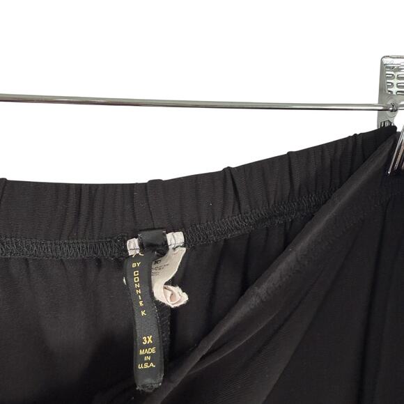 IC Connie K Collection Black Straight Leg Pant Pull On Slinky Lagenlook Women 3x - Picture 3 of 5